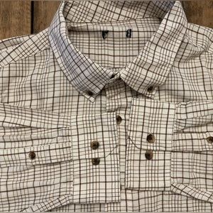 🔥 Men’s dress shirt, brown and cream plaid